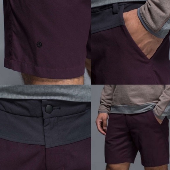 LULULEMON Shorts Mens Size 34 Two Toned Dark Purple/Coal Gray UNION Athletic - Picture 3 of 10